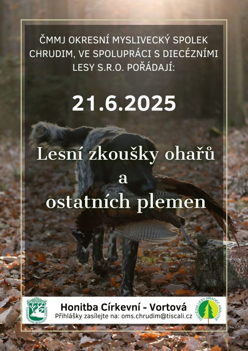 Lesní zkoušky ohařů a ostatních plemen 21.6.2025